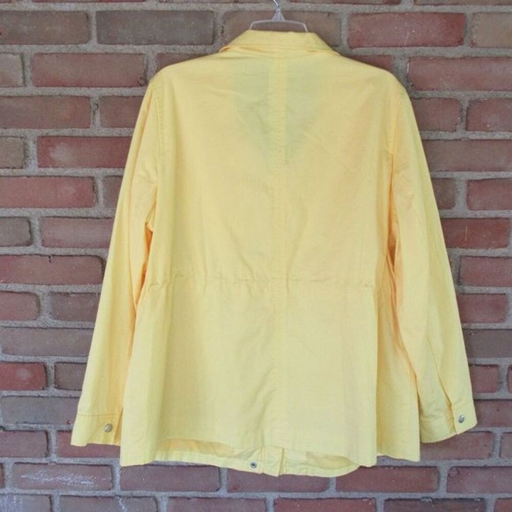 St. Johns Bay Women's 1X Plus Canary Yellow Utility Jacket Lightweight Spring - Picture 6 of 12